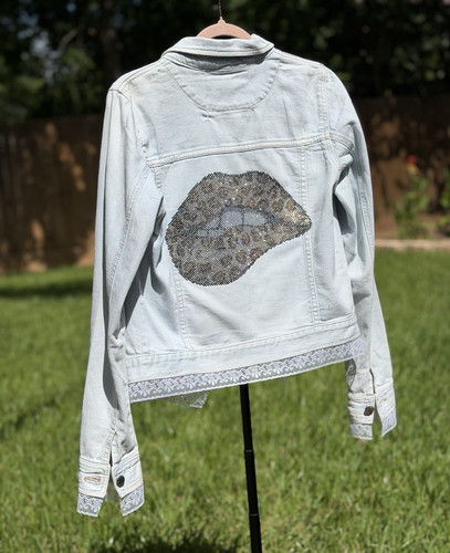 Giacca denim strass