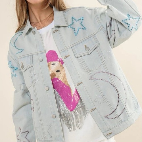 Blu giacca jeans denim - blu,