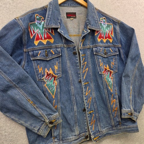 Giacca denim vintage dipinta - , a