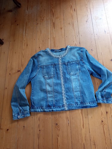 Giacca jeans con perle e - jeans,