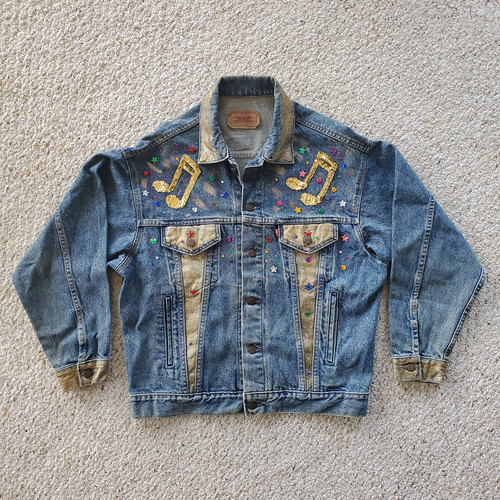 Giacca denim blu carina - , con