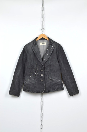 Giacca denim moschino strass - moschino,