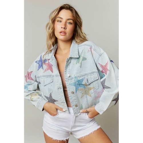 Giacca denim peach love - denim,