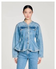 Sandro Giacche Denim Bordo