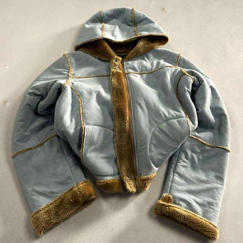 Giacca shearling blu y2k - shearling,