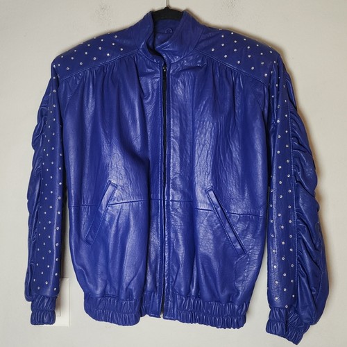 Bomber vintage pelle borchie