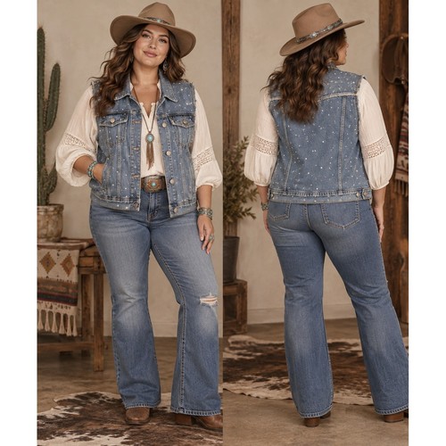 Gilet denim vocale donna - , xl