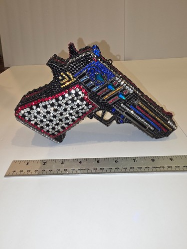 Borsa pochette pistola strass