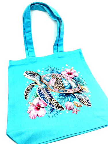 Borsa tote tartaruga turchese